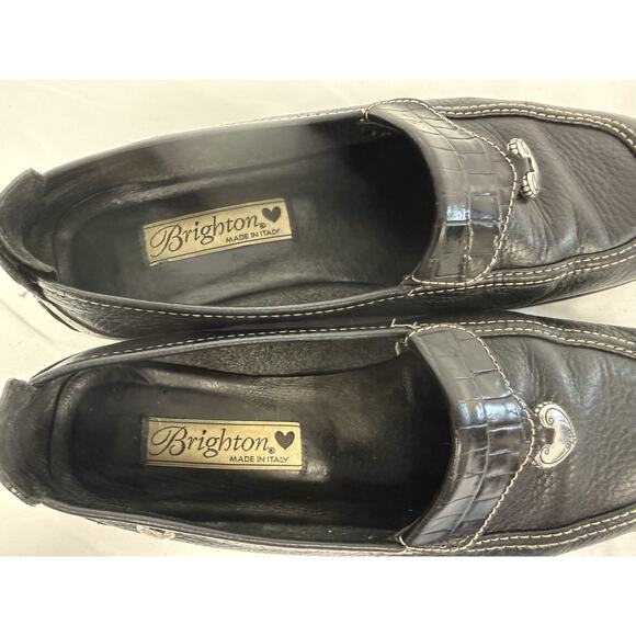 Brighton Ursa Black Leather Driver Loafers Shoes Size 6.5 - Picture 8 of 9